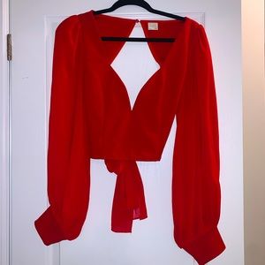 Cropped backless low cut M boutique top